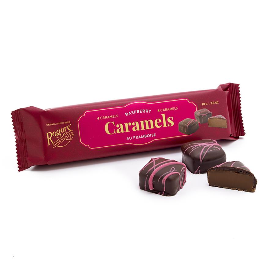 Dark Chocolate Raspberry Caramels